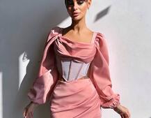 Комплект: корсет, декорований стразами + спідниця міні з драпіруванням   Ручна робота  | PUSHKA SHOP