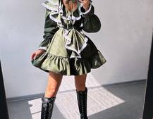 Котонова сукня декорована мереживом    | PUSHKA SHOP