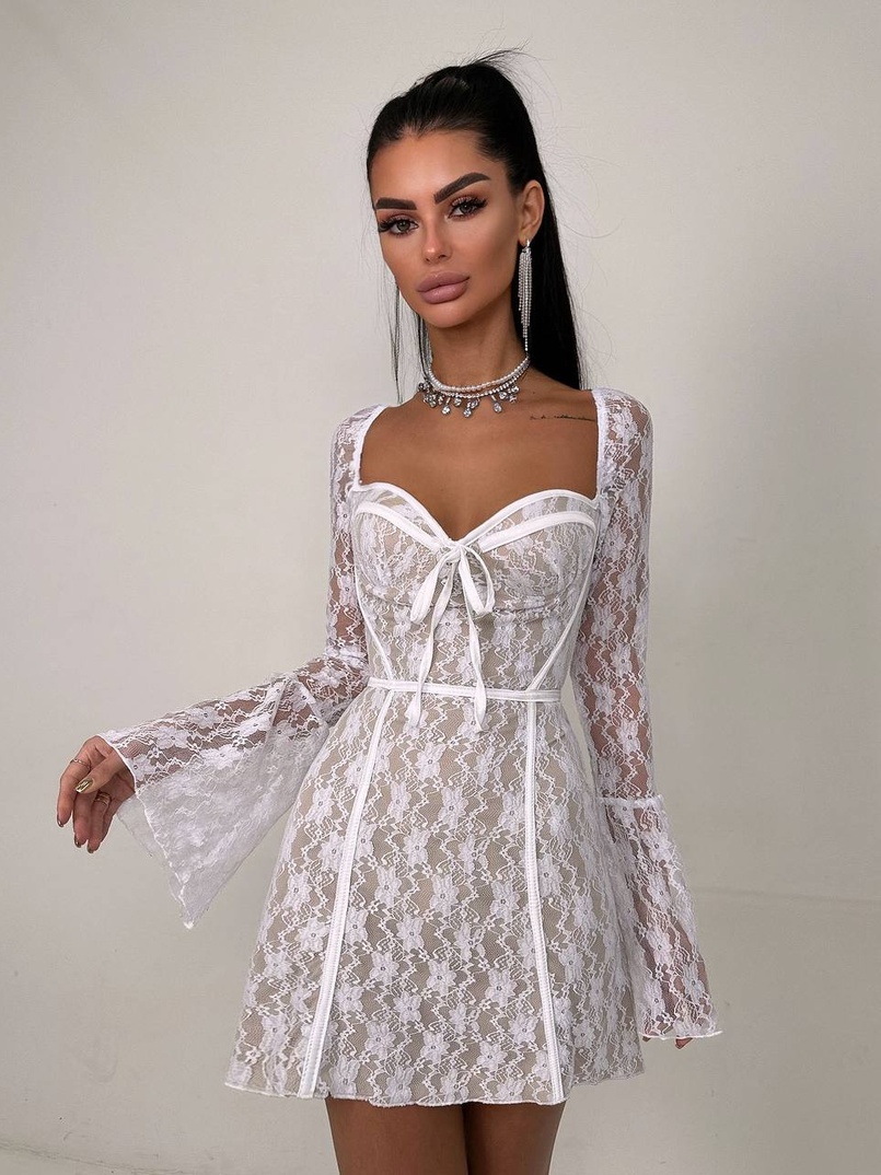 Мереживна сукня міні з чашечками    | PUSHKA SHOP