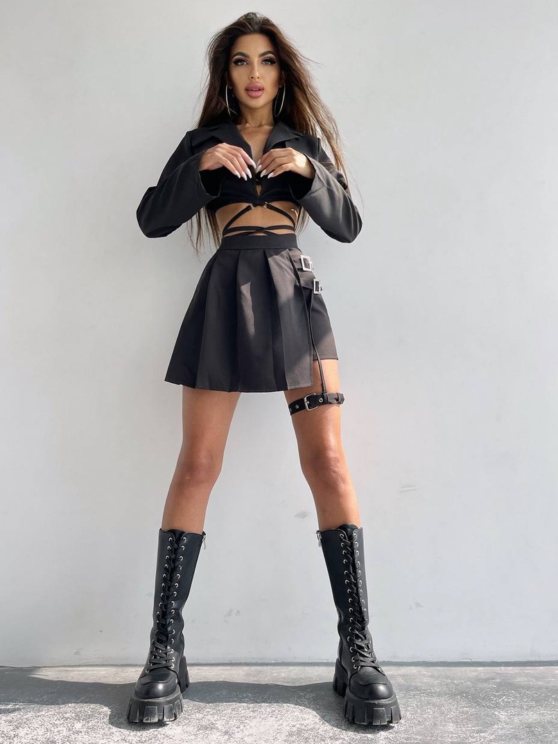 Костюм : піджак + спідниця-шорти із застібкою на ніжці | PUSHKA SHOP