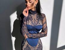 Комплект: мереживна сукня міні + корсет  | PUSHKA SHOP