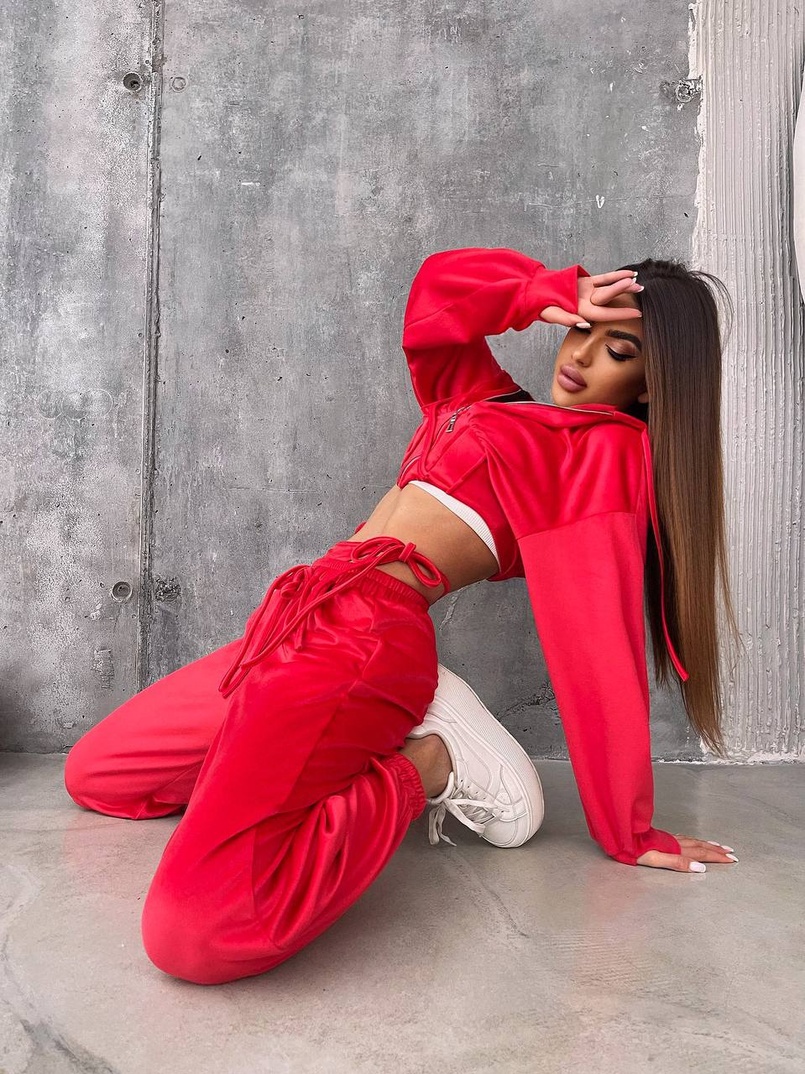 Велюровий комплект: кофта з корсетними елементами + джогери з імітацією трусиків | PUSHKA SHOP