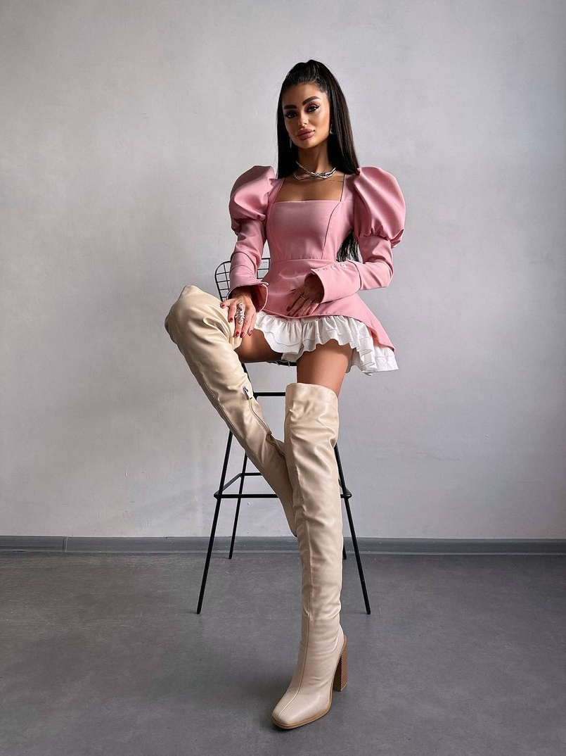 Сукня з об'ємними рукавами + спідниця з воланами | PUSHKA SHOP