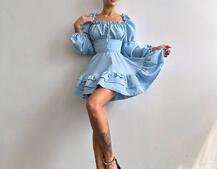 Сукня з воланами та шнурівкою  по спинці | PUSHKA SHOP