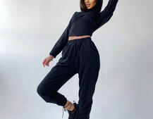 Костюм: укорочённое худи с корсетом+ джоггеры  Костюм: укорочённое худи с корсетом+ джоггеры  | PUSHKA SHOP