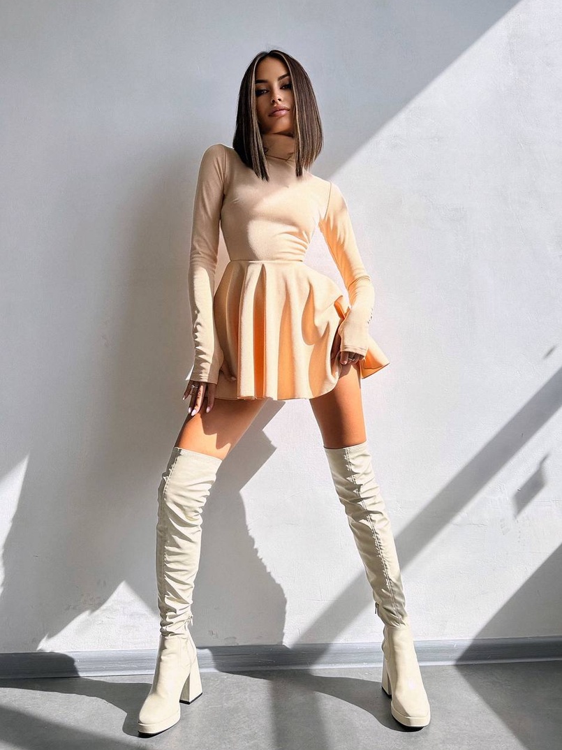 Сукня міні зі спідницею-сонцем  | PUSHKA SHOP