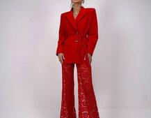 Комплект: мереживний корсет бюстьє + штани + піджак  | PUSHKA SHOP