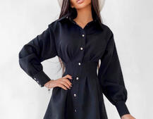 Приталенное платье-рубашка на кнопках с открытой спиной Приталенное платье-рубашка на кнопках с открытой спиной | PUSHKA SHOP