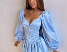 Комплект: сукня з подвійною спідницею + корсет, декорований стразами    | PUSHKA SHOP