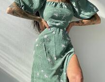 Платье миди со шнуровкой на спинке  Платье миди со шнуровкой на спинке  | PUSHKA SHOP