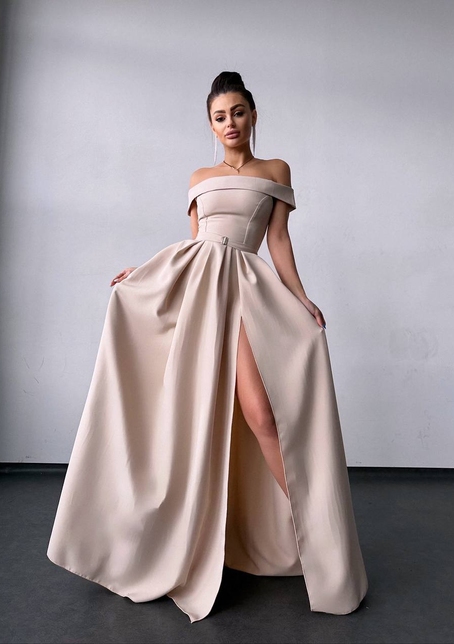 Сукня максі з відкритими плечима  | PUSHKA SHOP