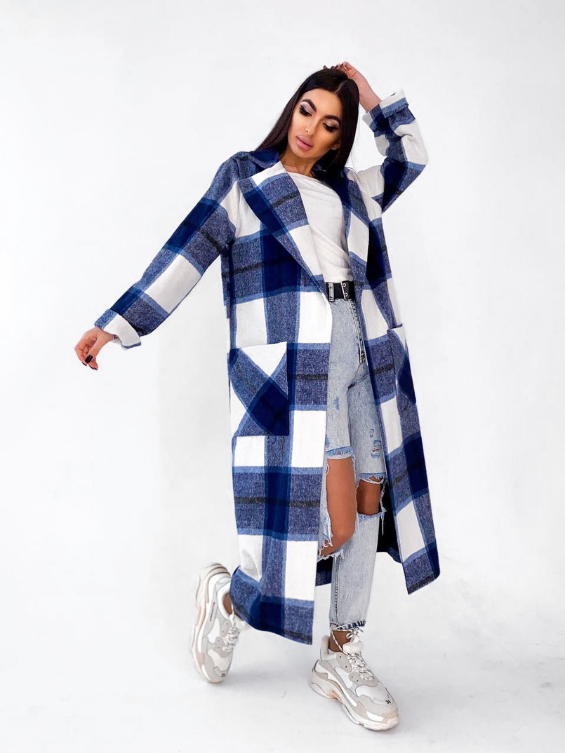 Кашемировое пальто в клетку на подкладке Кашемировое пальто в клетку на подкладке | PUSHKA SHOP