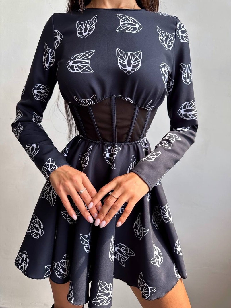 Корсетна сукня з принтом | PUSHKA SHOP