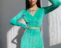 Оксамитовий комплект, декорований бахромою зі страз | PUSHKA SHOP