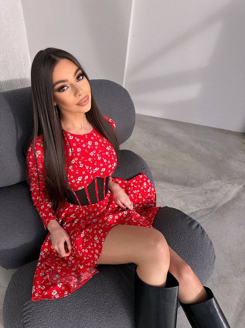 Приталена сукня з корсетною вставкою та спідницею-сонцем Приталена сукня з корсетною вставкою та спідницею-сонцем | PUSHKA SHOP