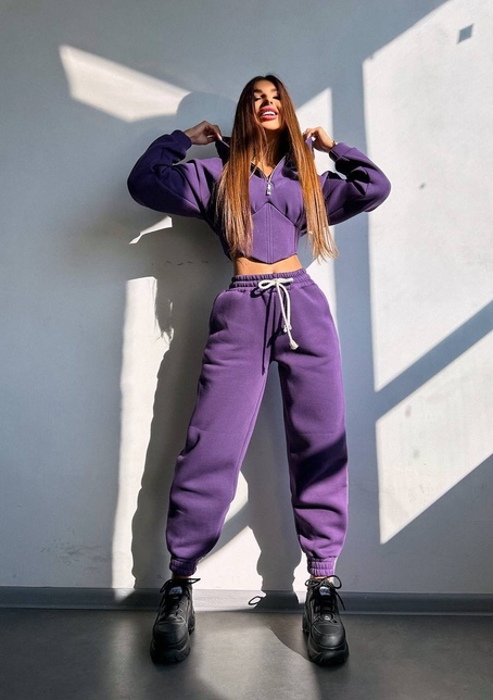 Комплект на флісі : худі з елементами корсету + штани  | PUSHKA SHOP