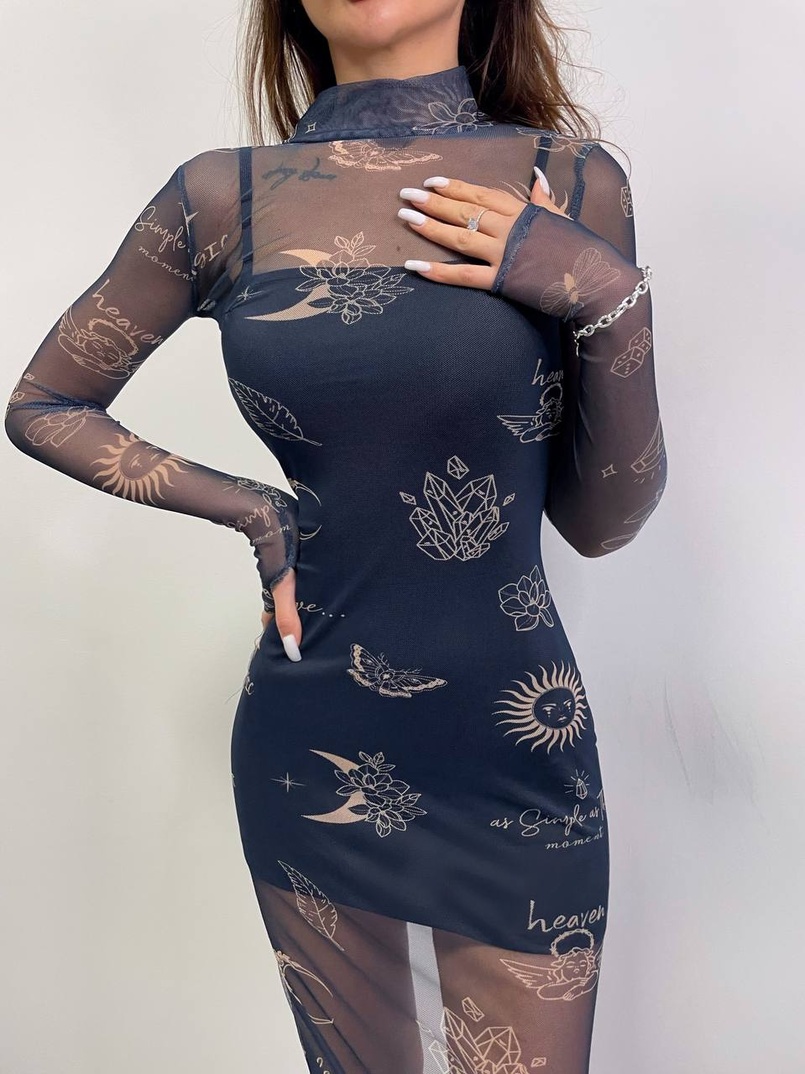 Міді сукня з принтом  Міді сукня з принтом  | PUSHKA SHOP