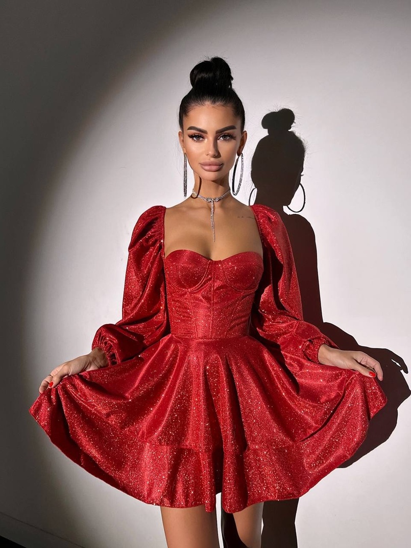 Сяюча корсетна сукня бюстьє з подвійною спідницею  | PUSHKA SHOP