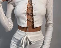 Костюм: легінси та топ з шнурівкою зі страз Костюм: легінси та топ з шнурівкою зі страз | PUSHKA SHOP