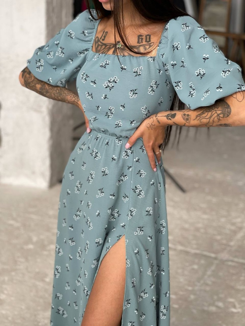 Платье миди со шнуровкой на спинке  | PUSHKA SHOP