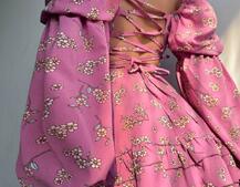 Квіткова сукня з воланами та шнуровкою по спинці | PUSHKA SHOP