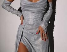 Сяючий комплект: корсет+ рукавички + спідниця максі Сяючий комплект: корсет+ рукавички + спідниця максі | PUSHKA SHOP