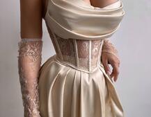 Атласний комплект: корсет + спідниця максі  | PUSHKA SHOP