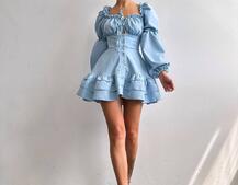 Сукня з воланами на ґудзиках  | PUSHKA SHOP