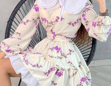 Платье со съёмным воротничком и подъюбником Платье со съёмным воротничком и подъюбником | PUSHKA SHOP