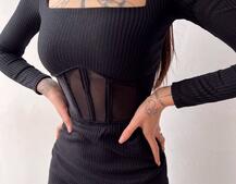 Сукня-міді з елементами корсету Сукня-міді з елементами корсету | PUSHKA SHOP