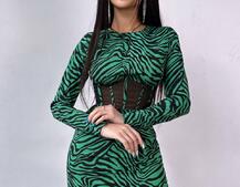 Приталена сукня-міні з корсетною вставкою на талії | PUSHKA SHOP