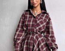 Комплект: сорочка + спідниця у клітинку  | PUSHKA SHOP