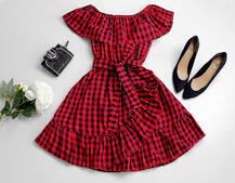 Хлопковое летнее платье в клетку Хлопковое летнее платье в клетку | PUSHKA SHOP