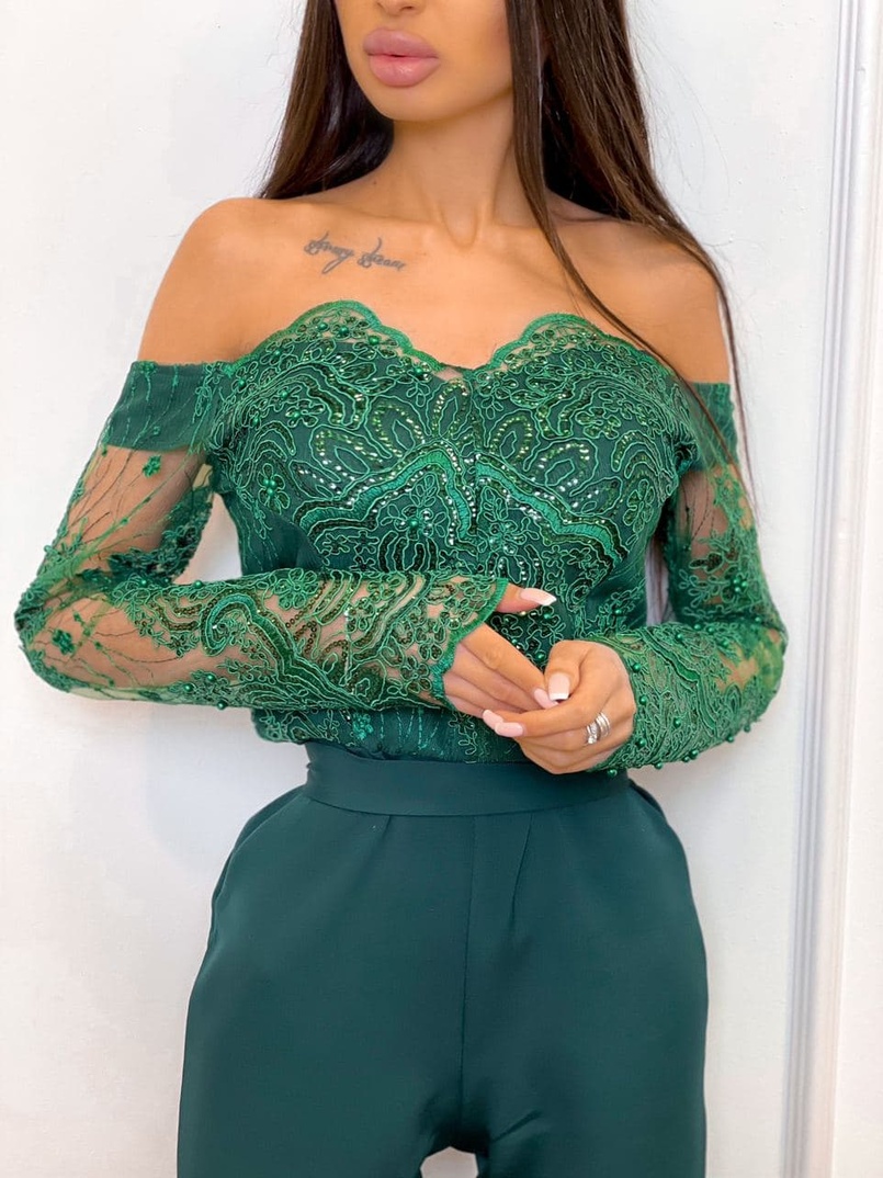 Эффектный комбинезон с кружевным верхом | PUSHKA SHOP