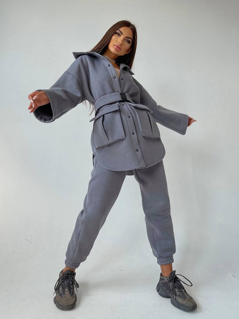 Комплект: тёплая рубашка на кнопках + джоггеры Комплект: тёплая рубашка на кнопках + джоггеры | PUSHKA SHOP