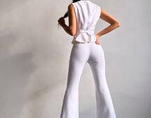 Костюм: піджак на підкладці, штани кльош+ жилет  | PUSHKA SHOP