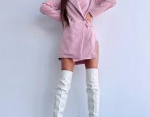 Приталена сукня-піджак, декорована бахромою зі страз | PUSHKA SHOP