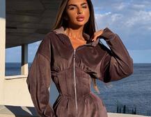 Велюровий комбінезон з елементами корсету | PUSHKA SHOP