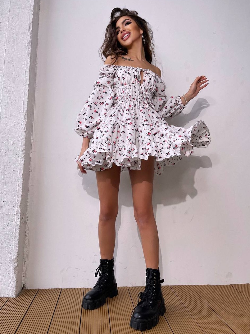 Сукня міні з квітковим принтом  Сукня міні з квітковим принтом  | PUSHKA SHOP