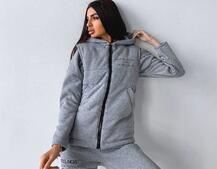 Меланжевый комплект тройка: Свитшот, джоггеры и желетка | PUSHKA SHOP