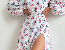 Сукня зі шнурівкою по спинці та розрізом на спідниці Сукня зі шнурівкою по спинці та розрізом на спідниці | PUSHKA SHOP