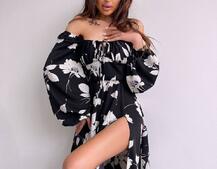 Сукня міді з квітковим принтом  | PUSHKA SHOP