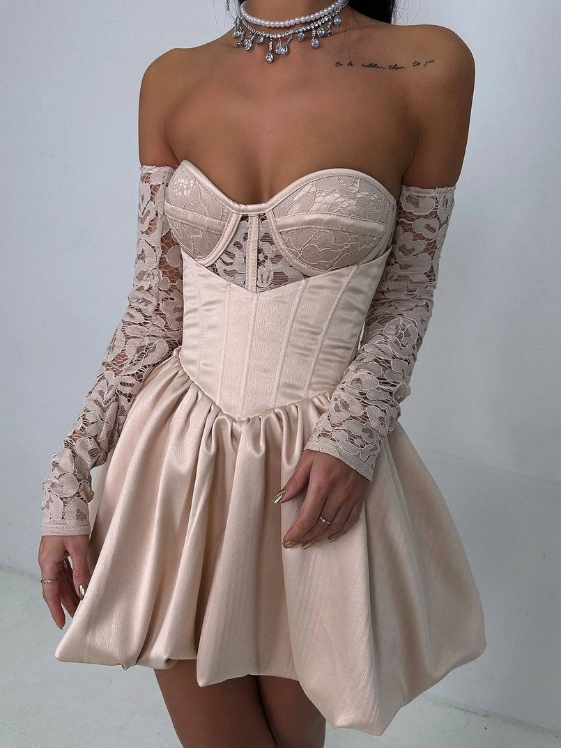 Комплект: мереживний корсет бюстьє + корсетна спідниця | PUSHKA SHOP