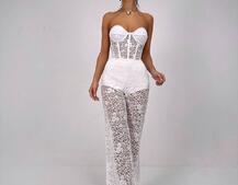 Комплект: мереживний корсет бюстьє + штани + піджак  | PUSHKA SHOP