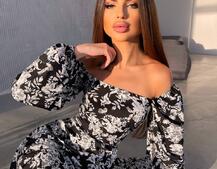 Улюблена сукня-міді зі шнурівкою на спинці та розрізом на ніжці | PUSHKA SHOP