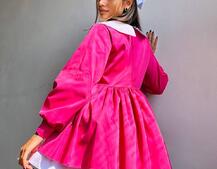 Котонова сукня з комірцем + бант  | PUSHKA SHOP