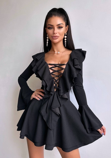 Сукня з з воланами на ґудзиках  | PUSHKA SHOP