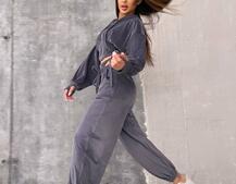 Велюровий комплект: кофта з корсетними елементами + джогери з імітацією трусиків | PUSHKA SHOP