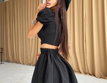 Комплект из хлопка: топ на крючках + юбка  Комплект из хлопка: топ на крючках + юбка  | PUSHKA SHOP