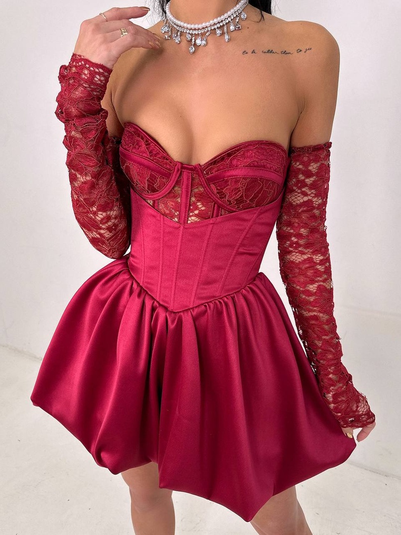 Комплект: мереживний корсет бюстьє + корсетна спідниця | PUSHKA SHOP